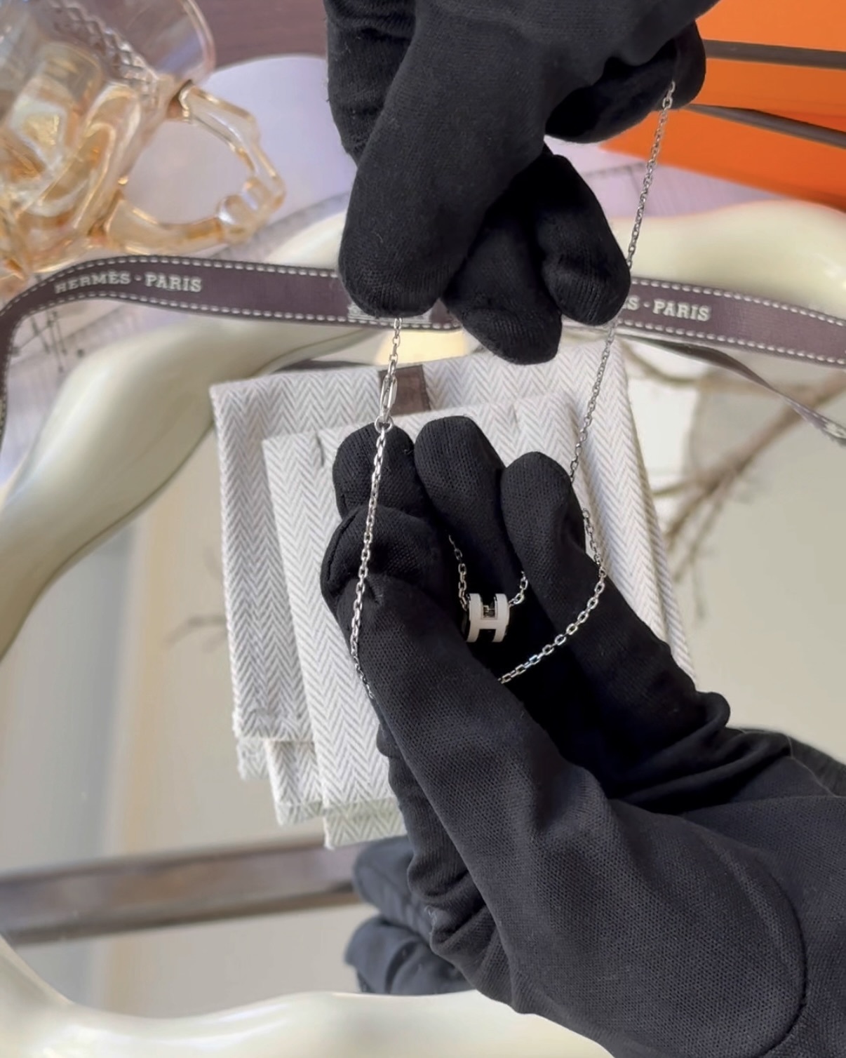 HERMES｜MINI POP H 項鍊 白銀