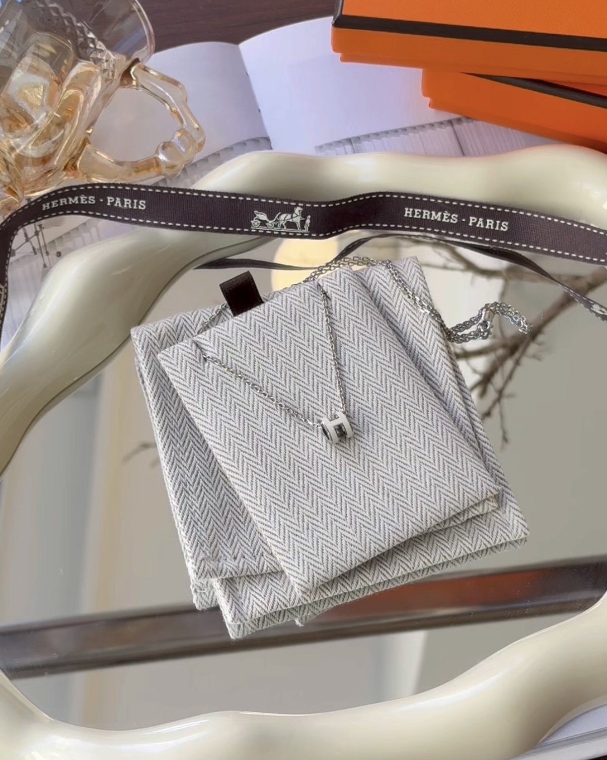 HERMES｜MINI POP H 項鍊 白銀