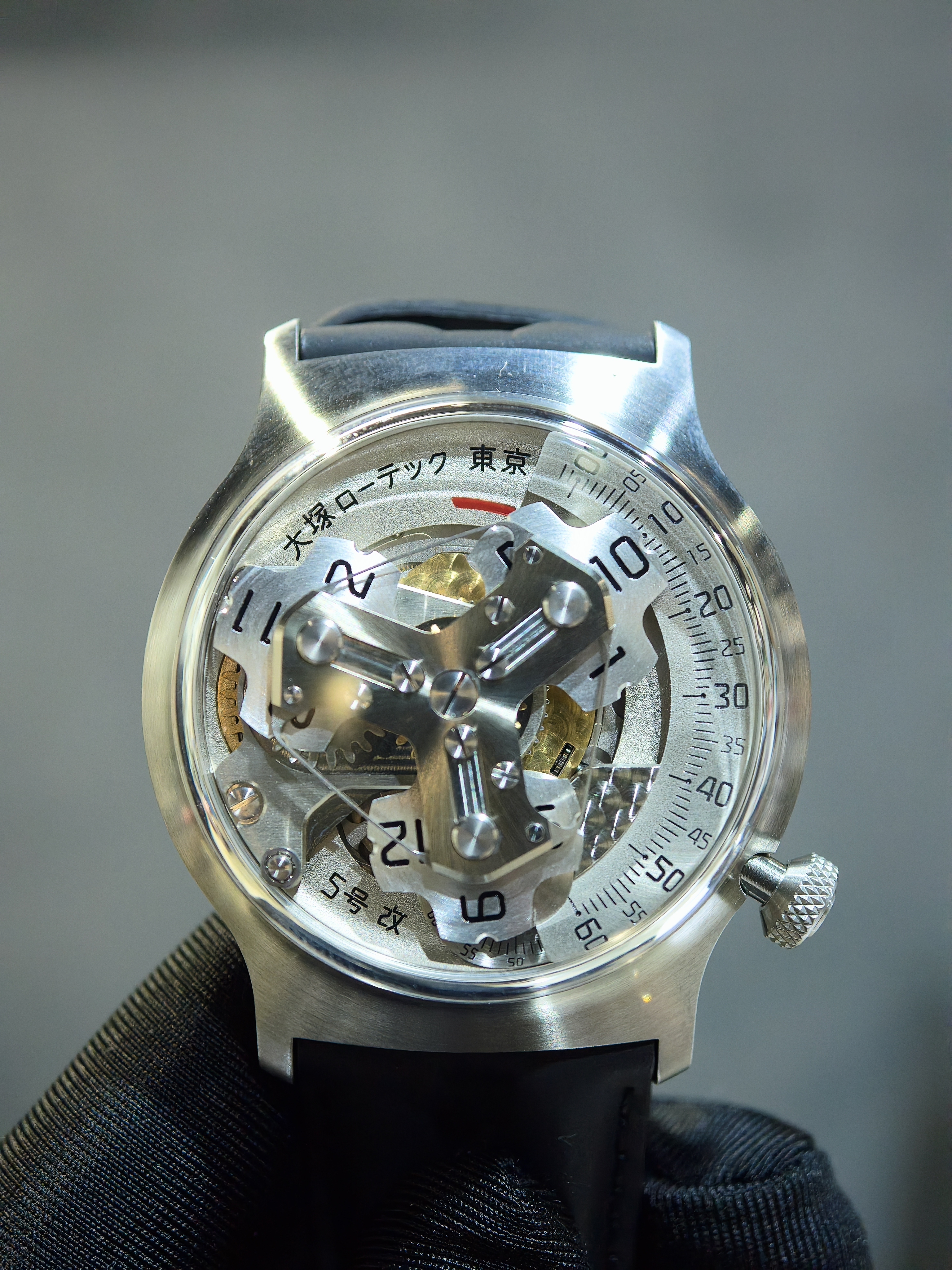 BRAND NEW  Ōtsuka Lōtec No.5 Kai ( 5号改) SILVER DAIL CALFSKIN STRAP 40 MM