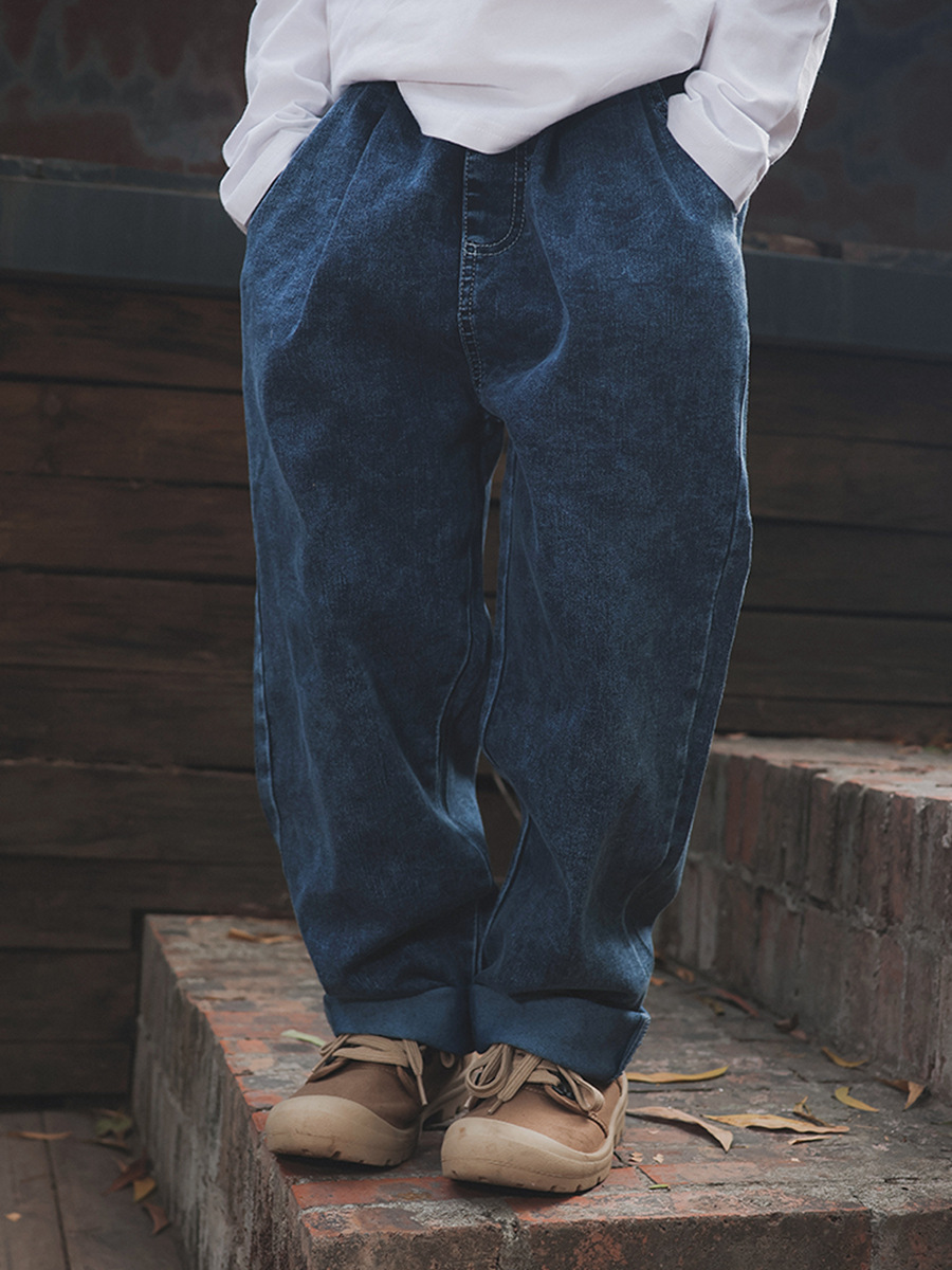 日系水洗牛仔直筒褲(100-170)