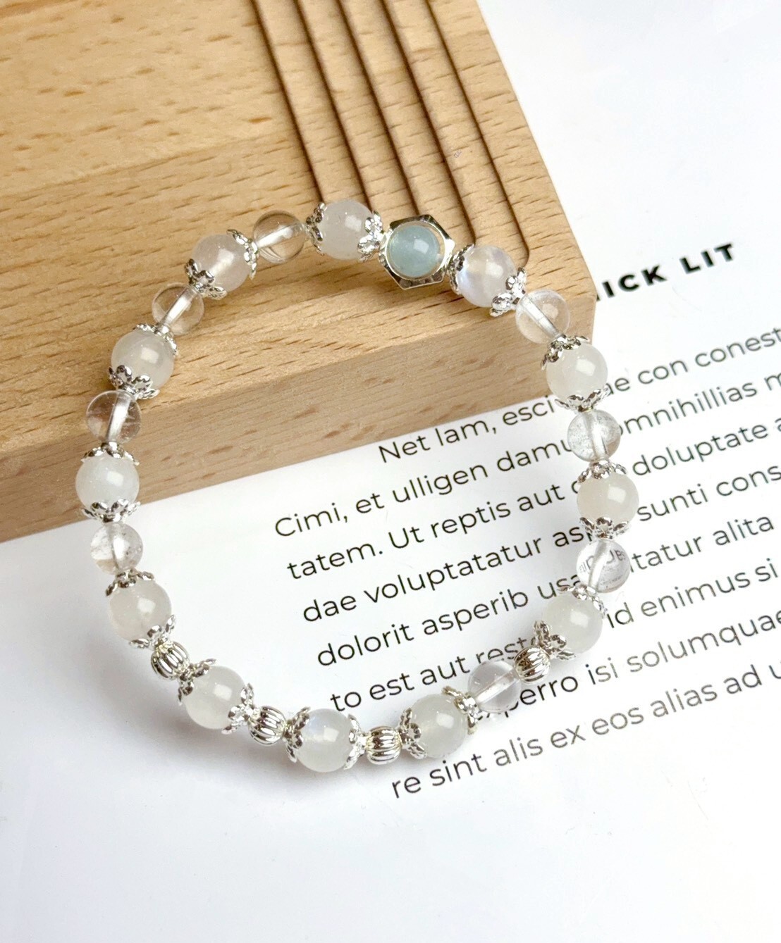 海藍寶/白月光/白水晶手鍊