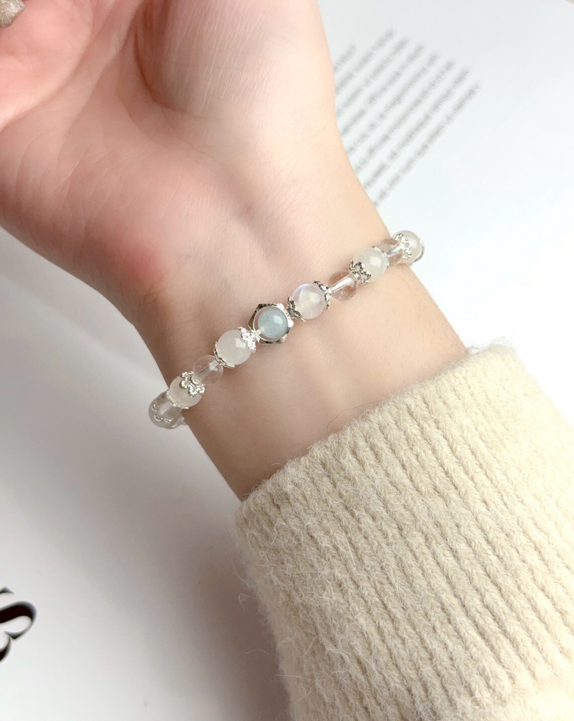 海藍寶/白月光/白水晶手鍊
