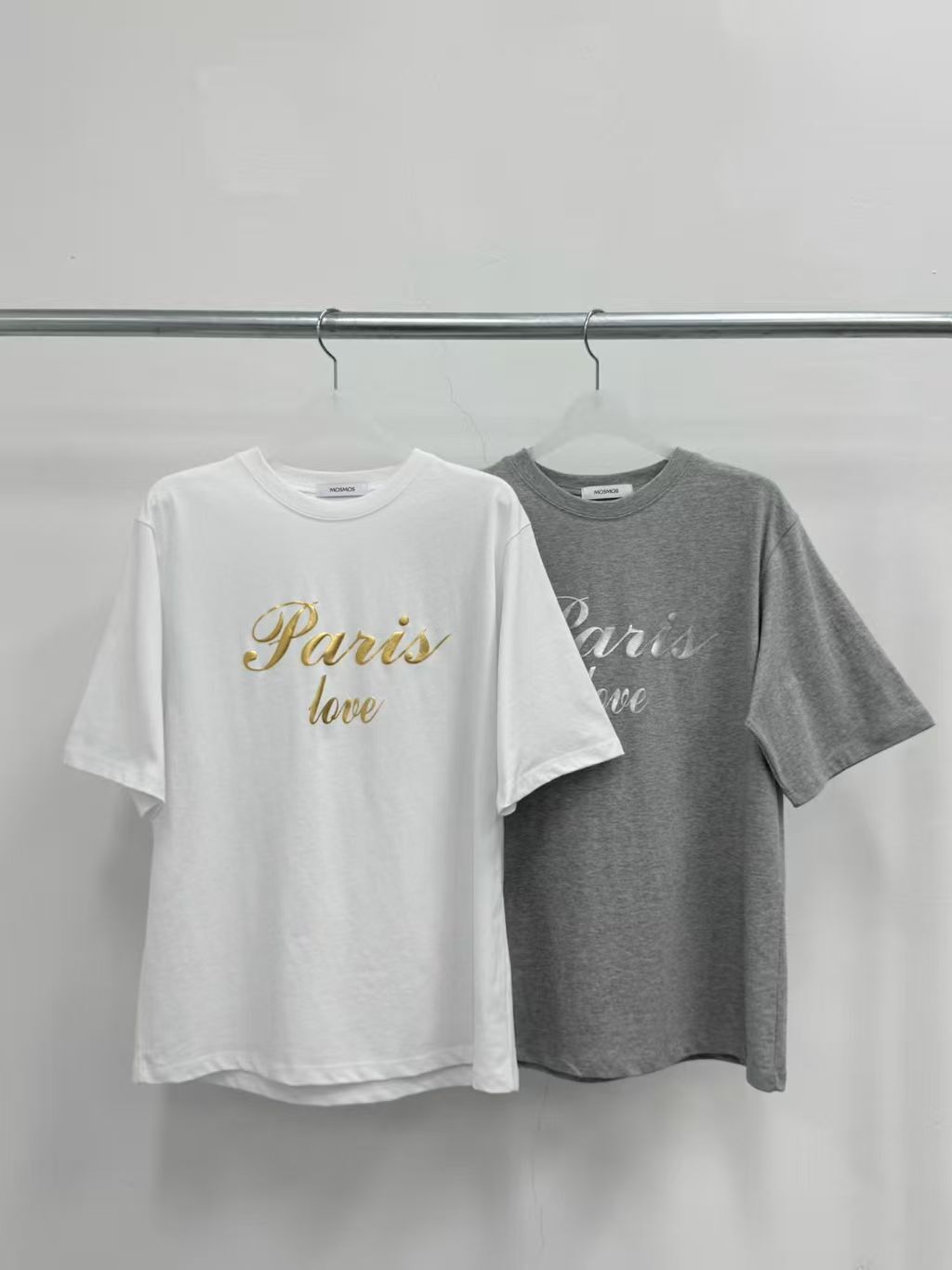 MS5418 燙金銀字母棉質Tee