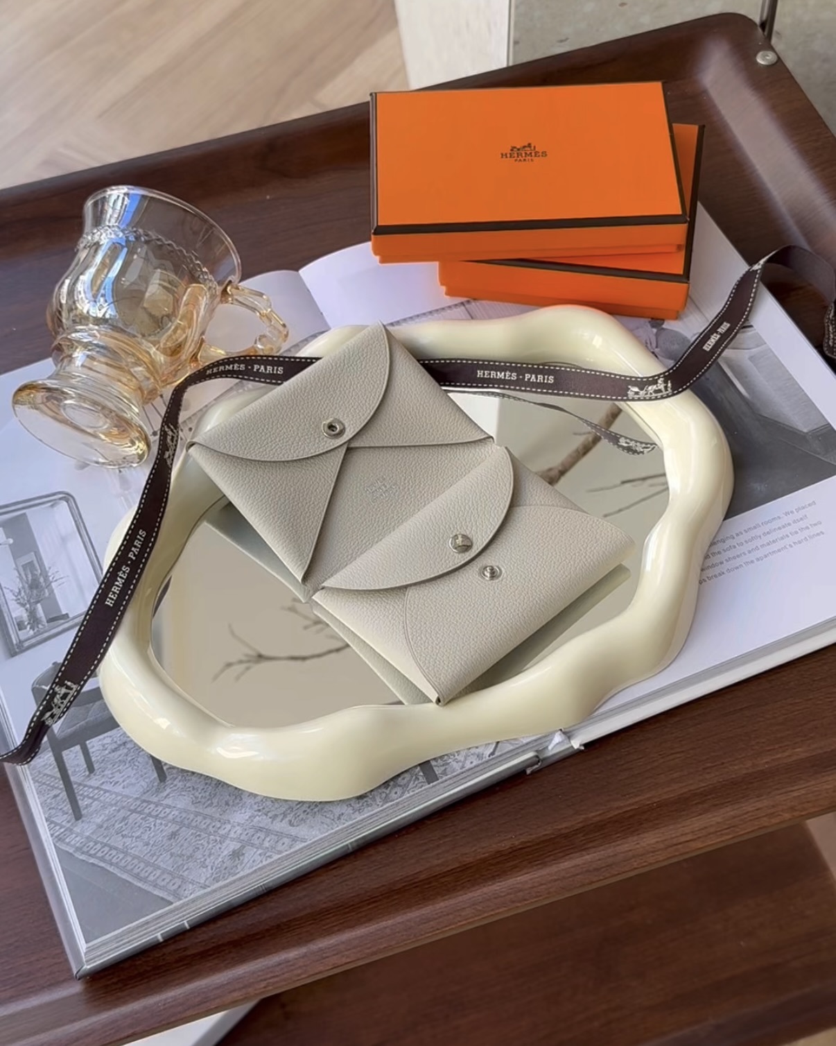 HERMES｜CALVIN DUO EC 零錢卡包 冰川白