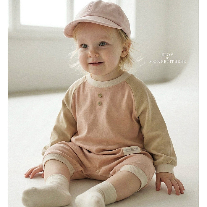 正韓春Monpetitbebe 嫩嬰兩色棉花糖色連身衣