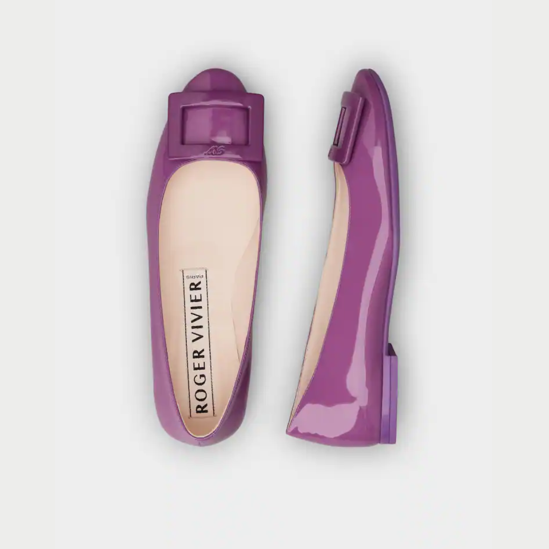 1FF0101-300 [ROGER VIVIER] U Look Ballerinas In Patent Leather Violet (SS26) #RVW66834910D1PL237 (S-EU-E)