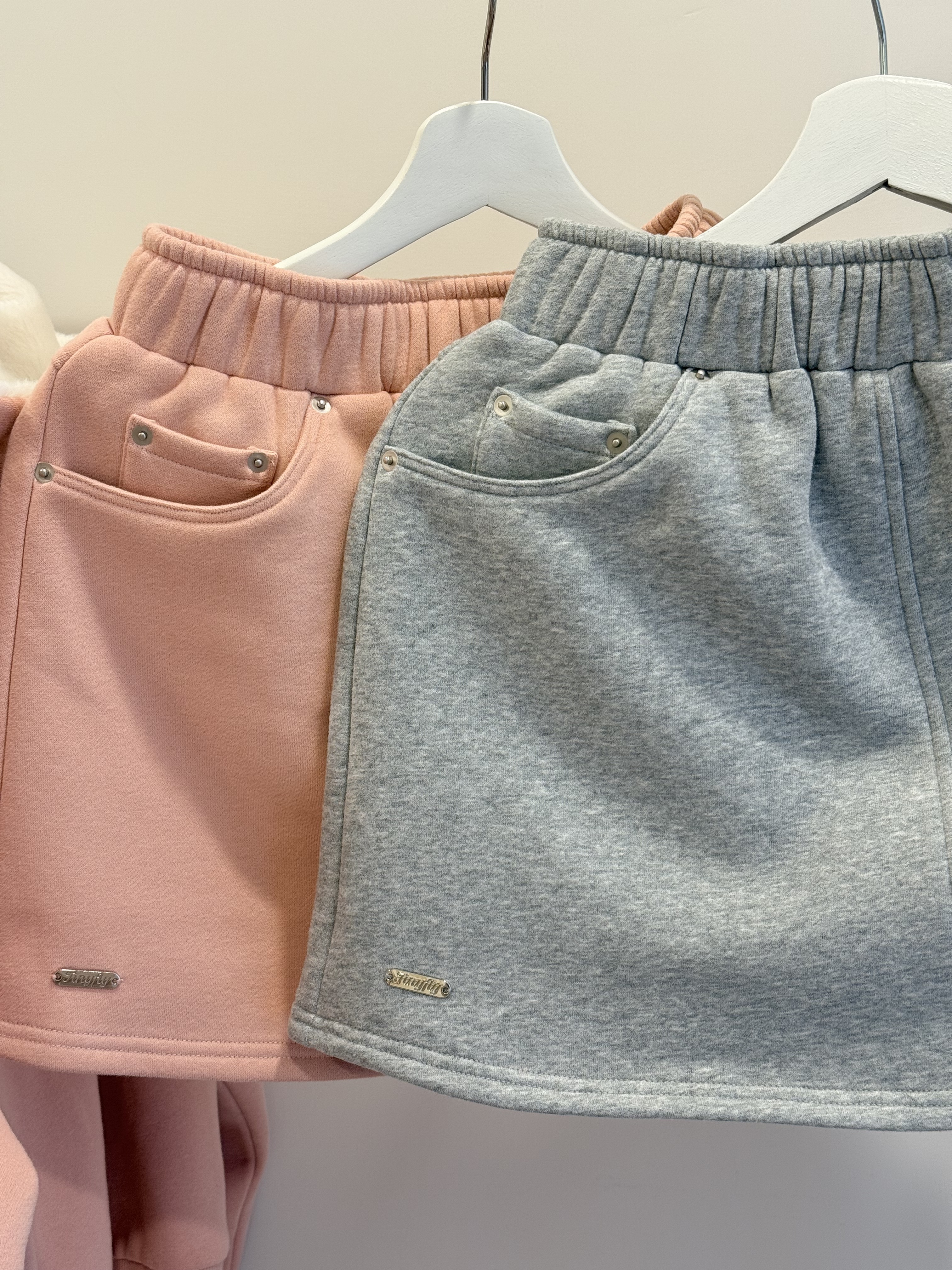 【自訂款】品牌鐵牌舒適棉短褲裙 - 灰