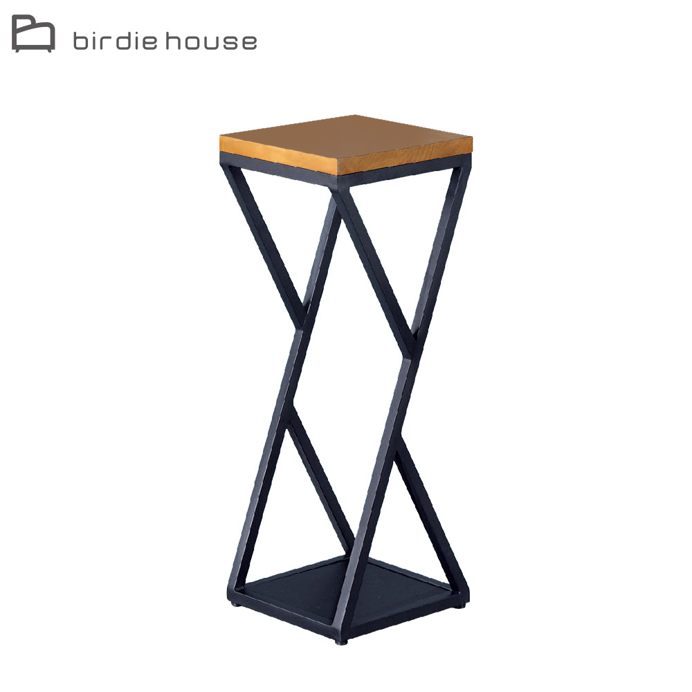 柏蒂家居-麥瑞工業風方型花架/玄關桌/置物收納架-中