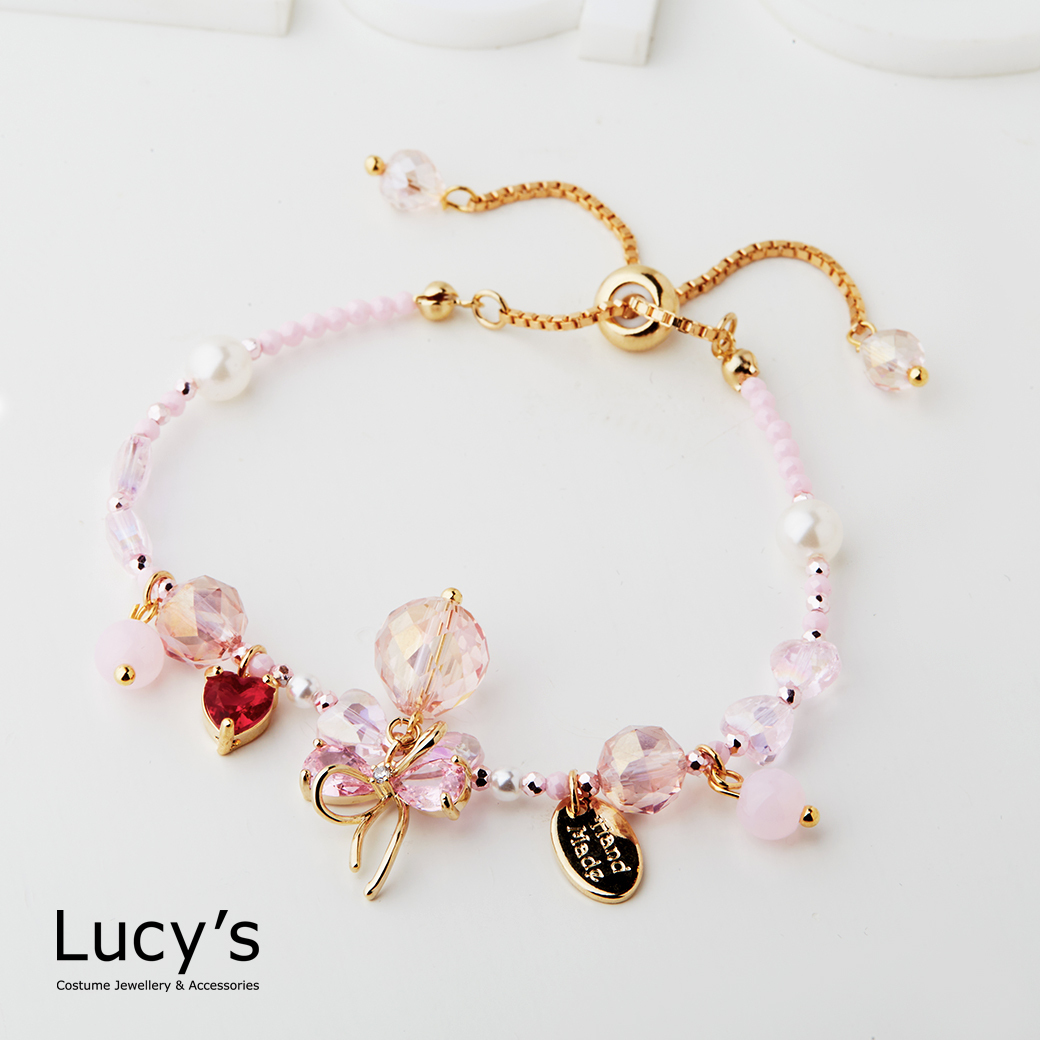 緞帶心夢 抽繩手鍊 (二色) (126586/126587)