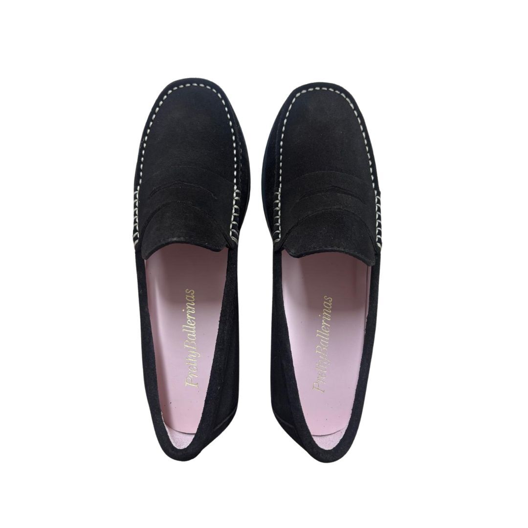 1PB1113-189 PRETTY BALLERINAS Josephine Suede Loafers Dark Brown #47626_Y (S-K11-E)