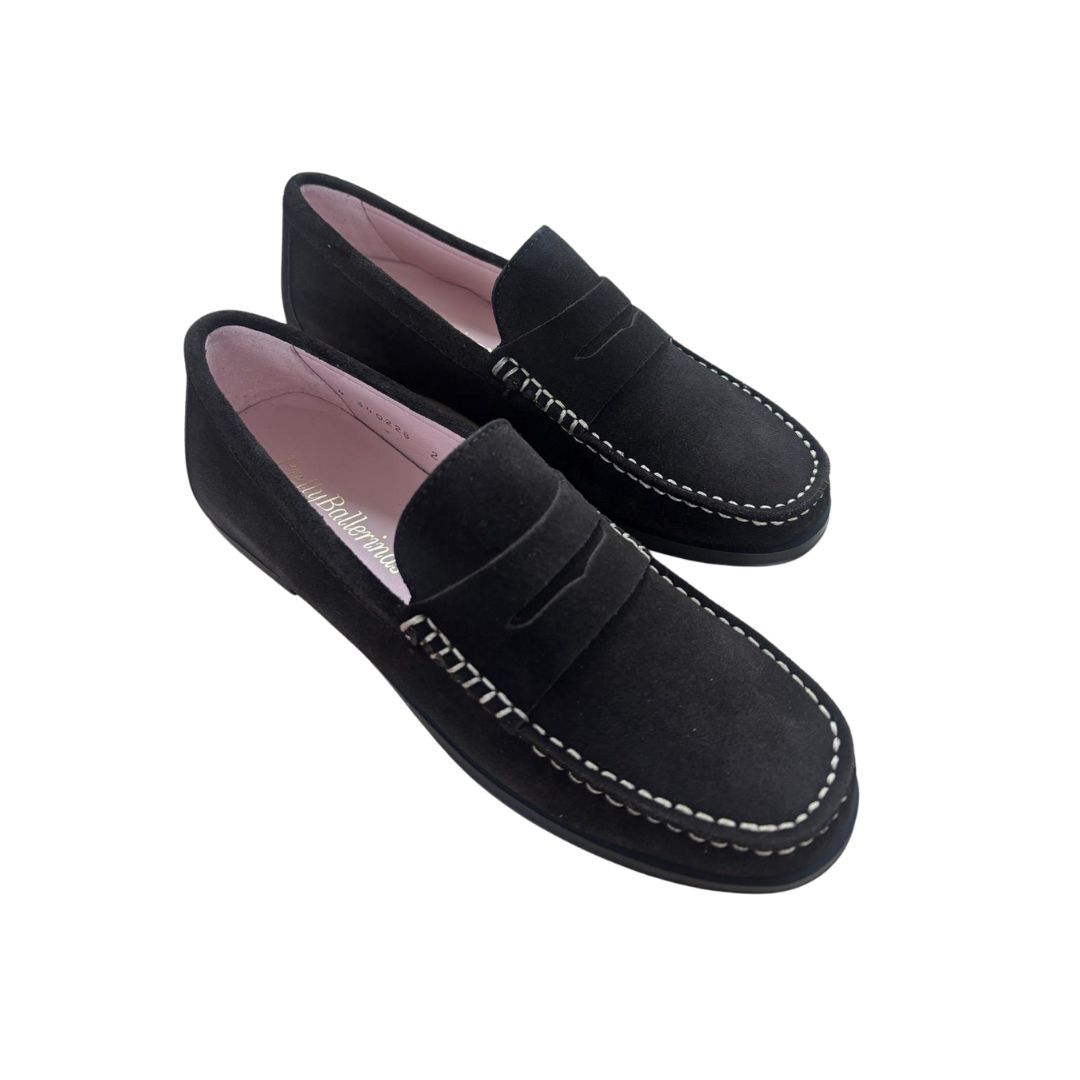 1PB1113-189 PRETTY BALLERINAS Josephine Suede Loafers Dark Brown #47626_Y (S-K11-E)