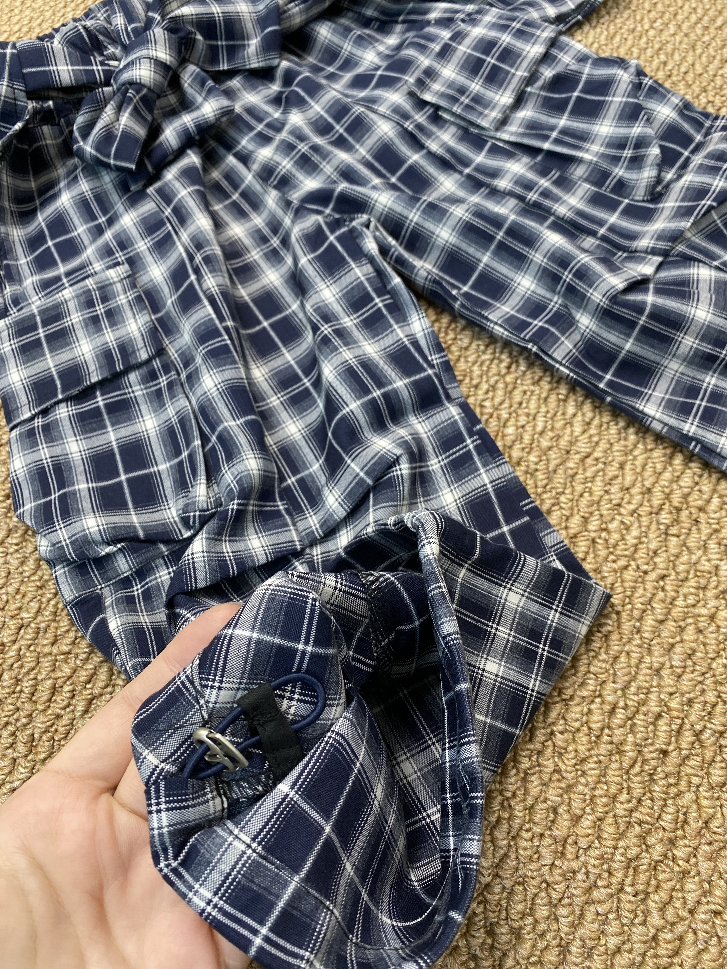 A04174超柔軟屁簾格子褲