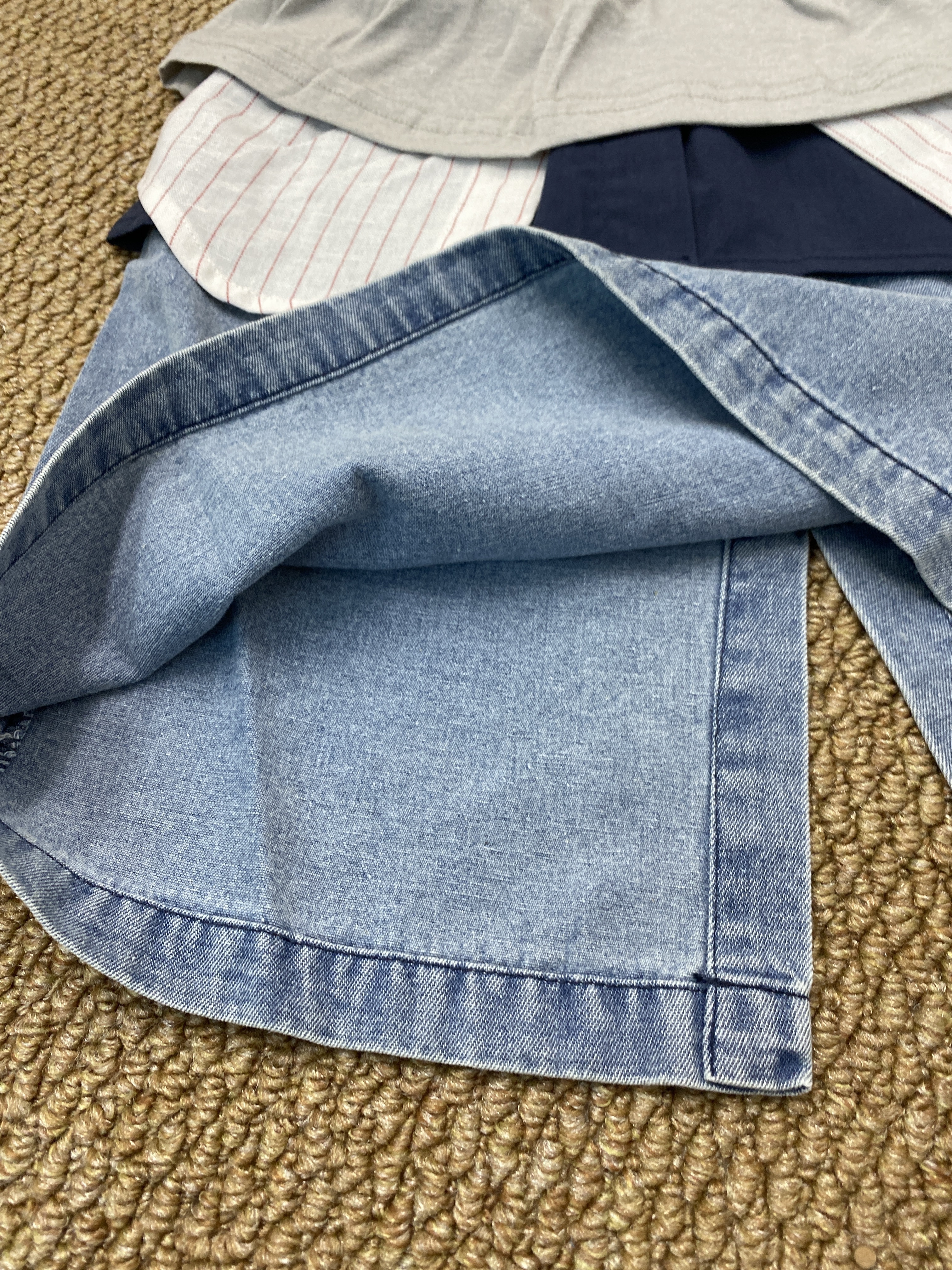 A04175設計款拼接牛仔裙