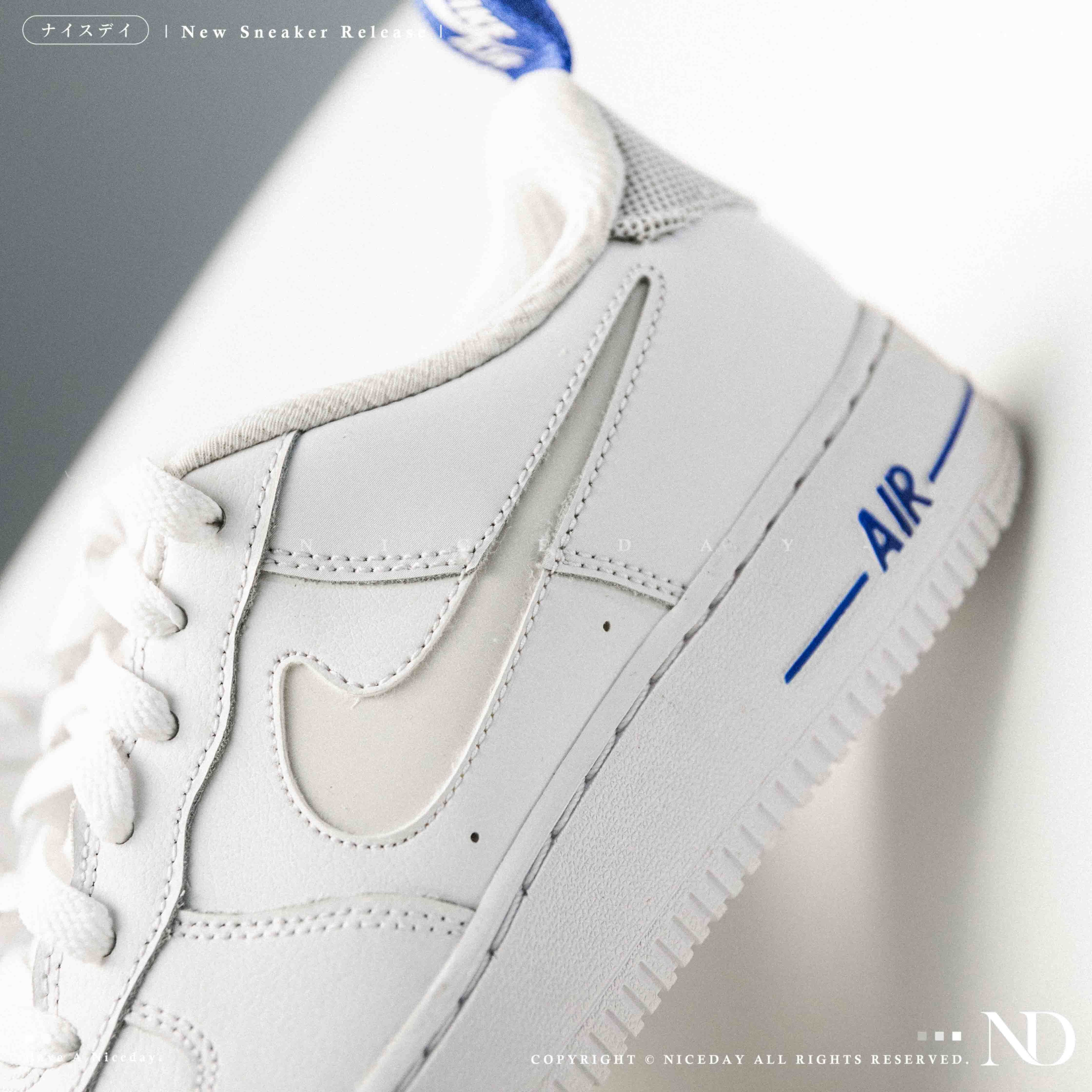 NICEDAY 代購 Nike Air Force 1 Gs 大童 3M 反光 夜光 白 藍白 海軍藍 白藍 女鞋 DD3227-100