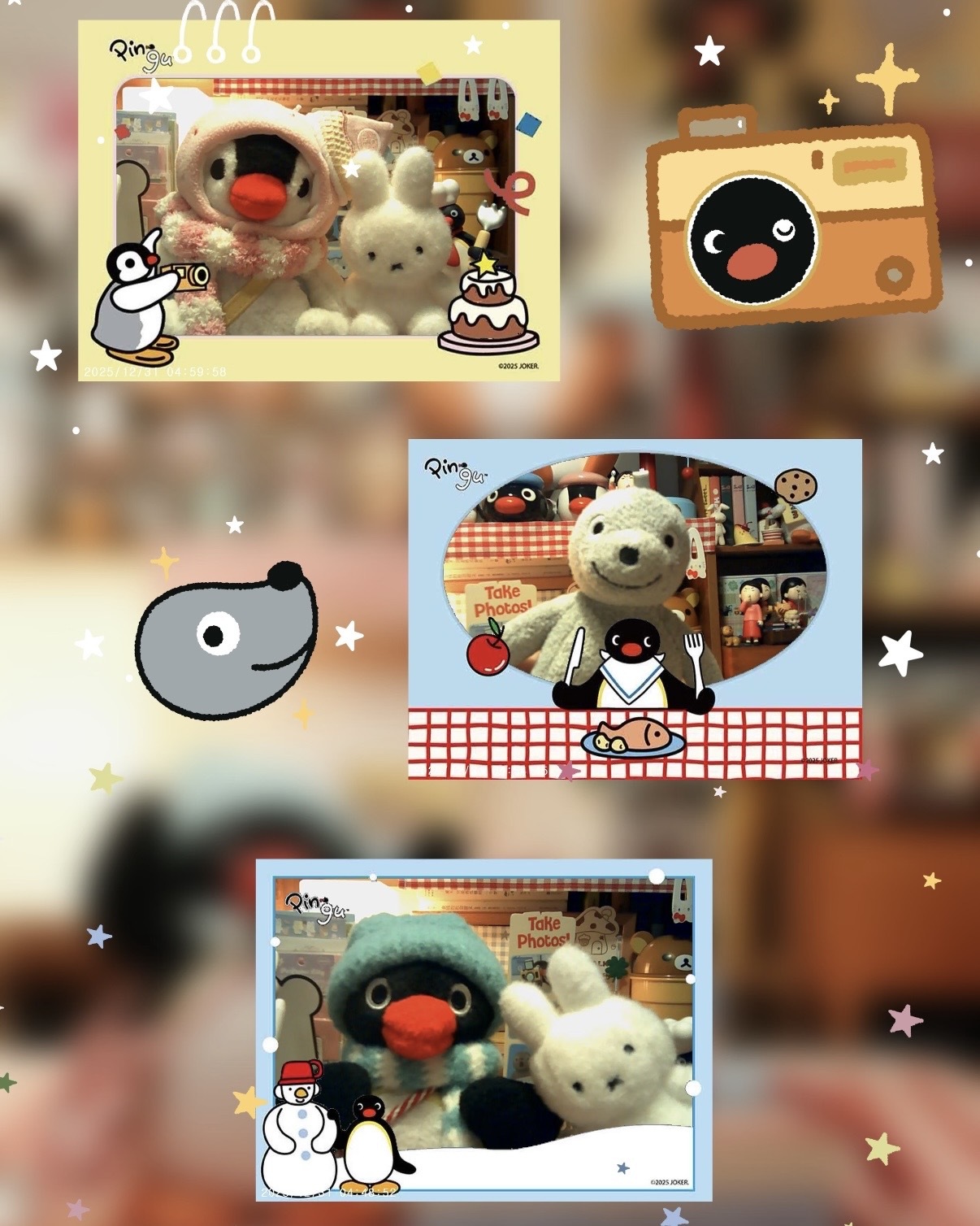 PINGU 企鵝家族 CCD相機 翻轉 禮盒 可愛濾鏡 天空藍 復古 / 預購