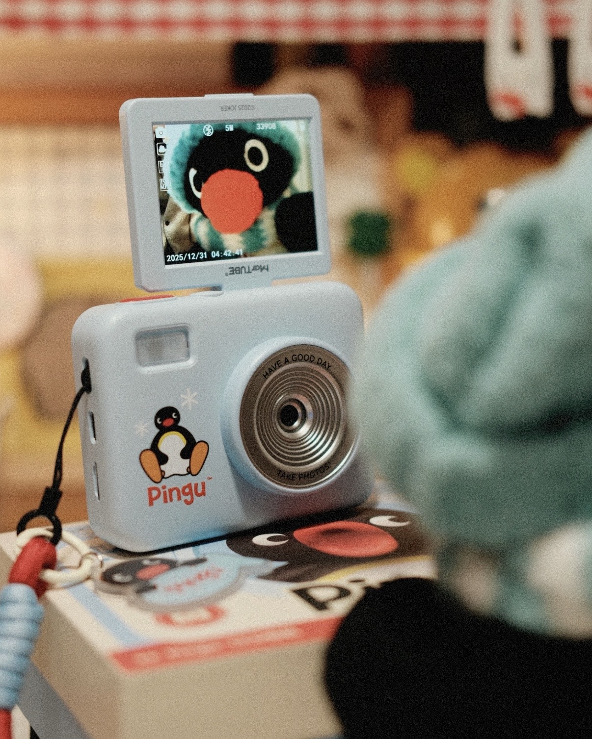 PINGU 企鵝家族 CCD相機 翻轉 禮盒 可愛濾鏡 天空藍 復古 / 預購