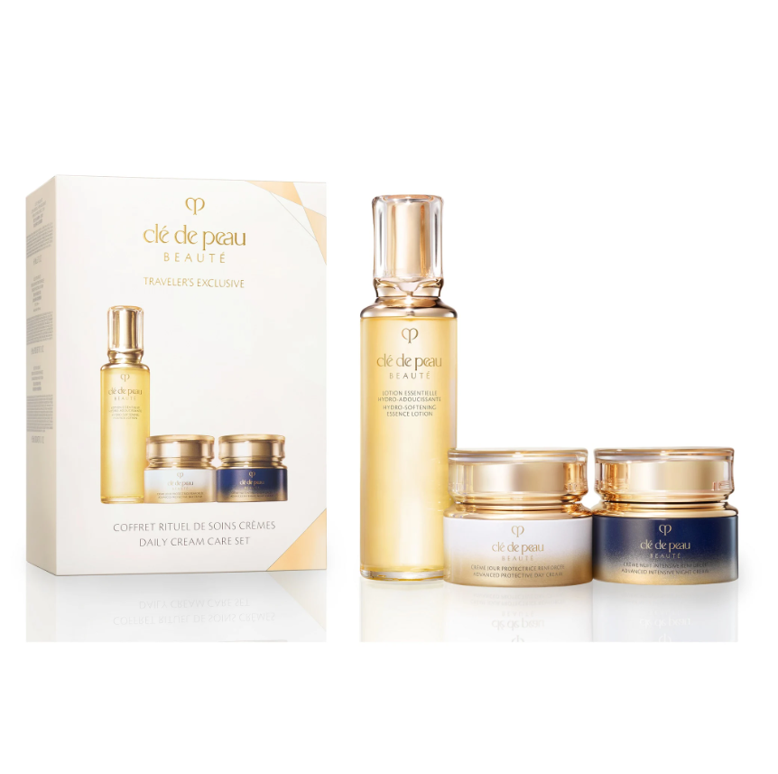 Clé de Peau Beauté CPB 肌膚之鑰 基礎保養精華面霜組合 滋潤水 日霜 晚霜三件套 免稅店套裝 [平行進口]