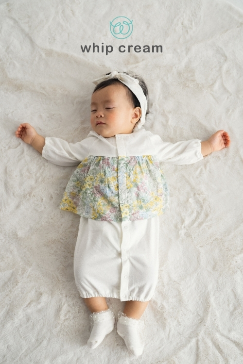 【日本 whip cream】小花柄2WAY嬰兒連身包屁衣