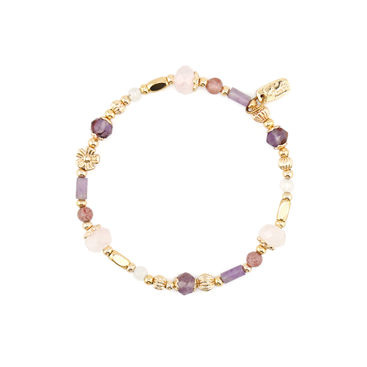 守護花 • 水瓶座 • 茶花 – 粉晶 – 手鍊