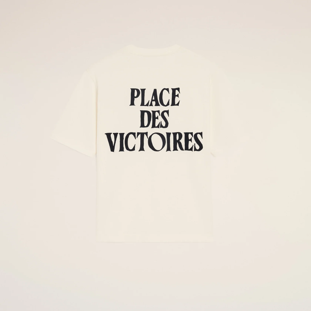 1FF0101-248 [AMI PARIS] Cotton Place Des Victoires Print T-shirt White (SS26) #UTS387.726.136 (C-EU-E)