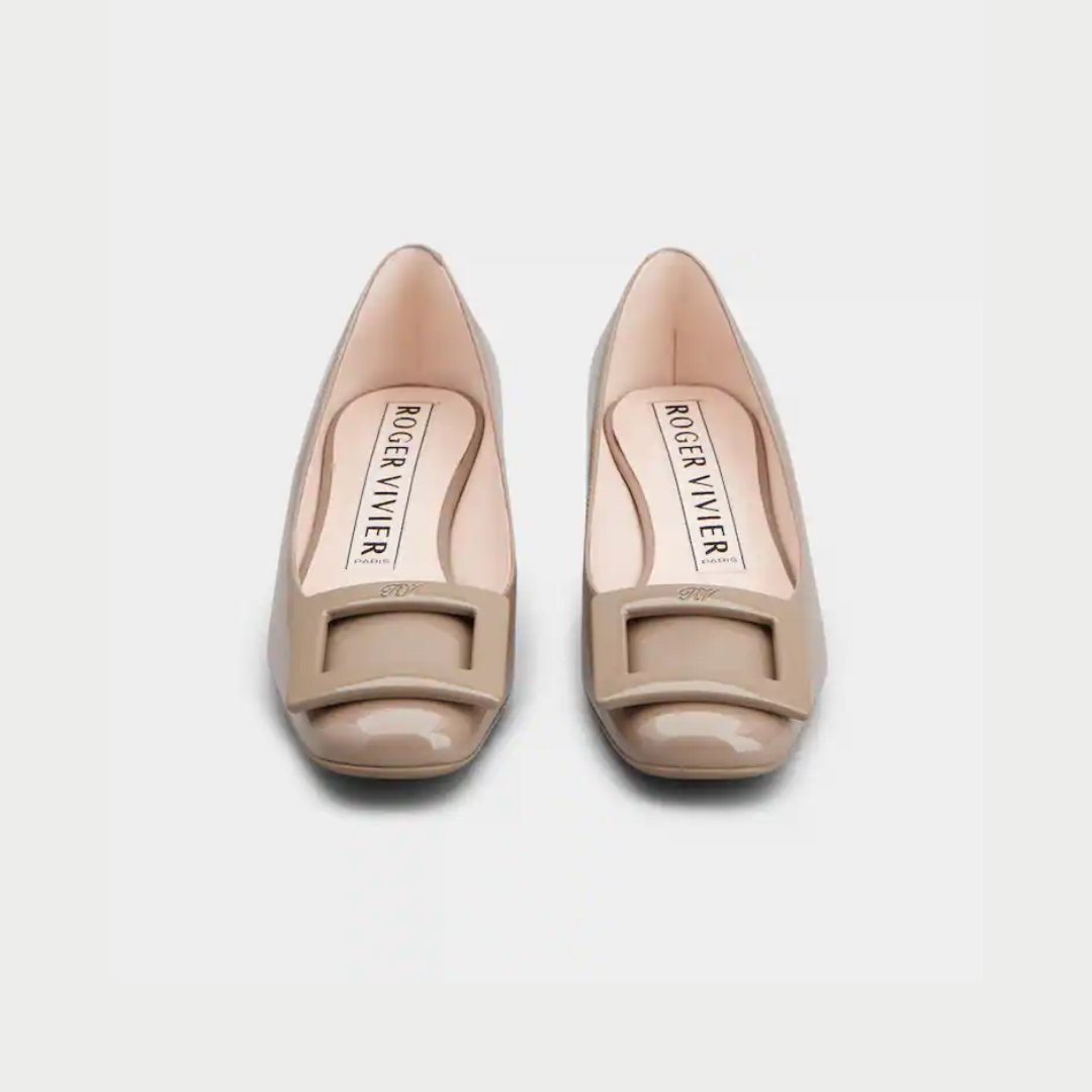 1FF0101-303 [ROGER VIVIER] U Look Ballerinas In Patent Leather Beige (SS26) #RVW76741290D1PC415 (S-EU-E)