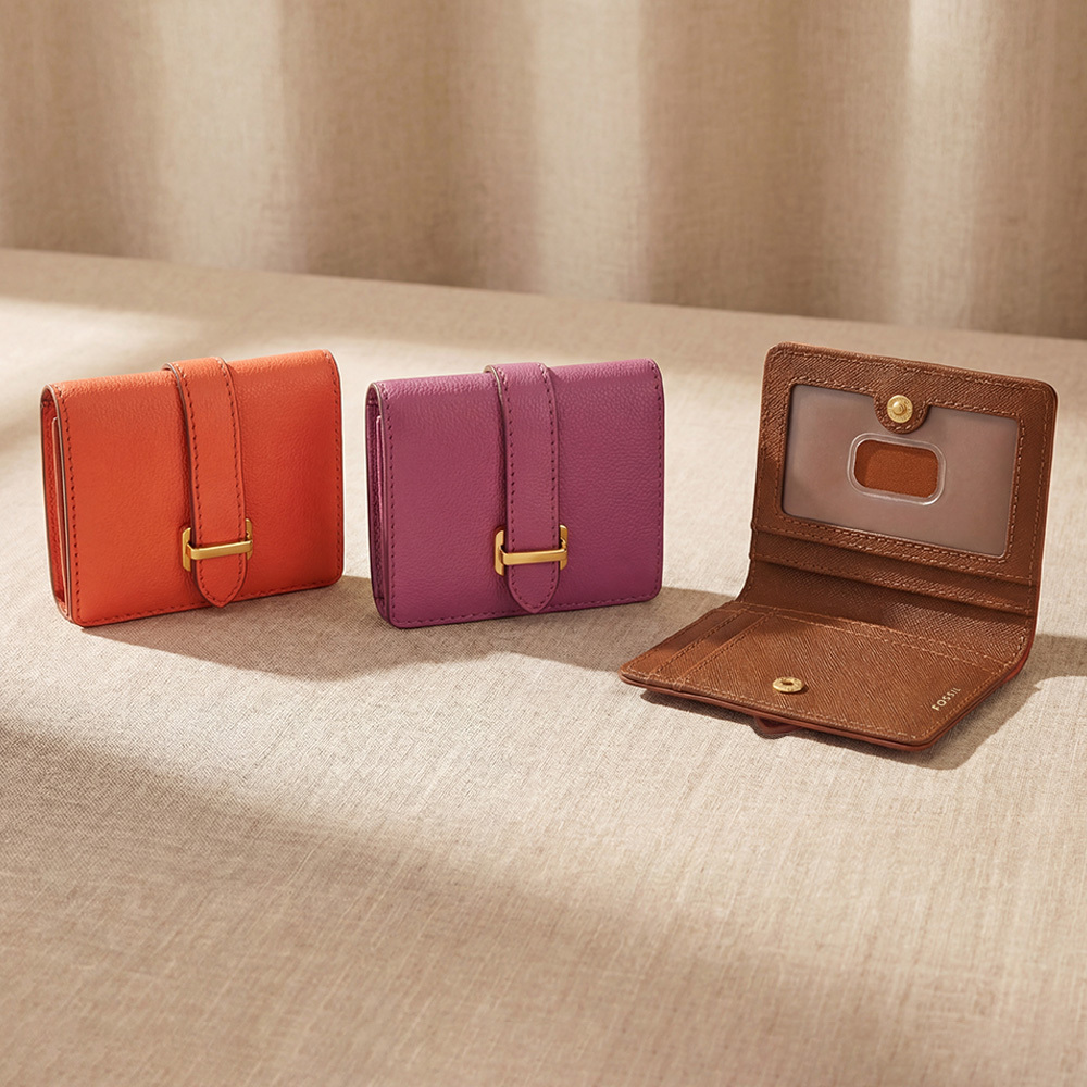 Emery 真皮金釦短夾 (兩色可選)