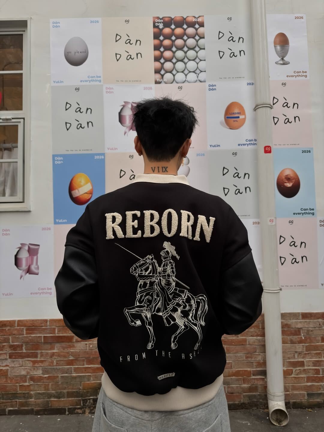 Reborn Equus Emblem Varsity 徽章 棒球外套 黑色