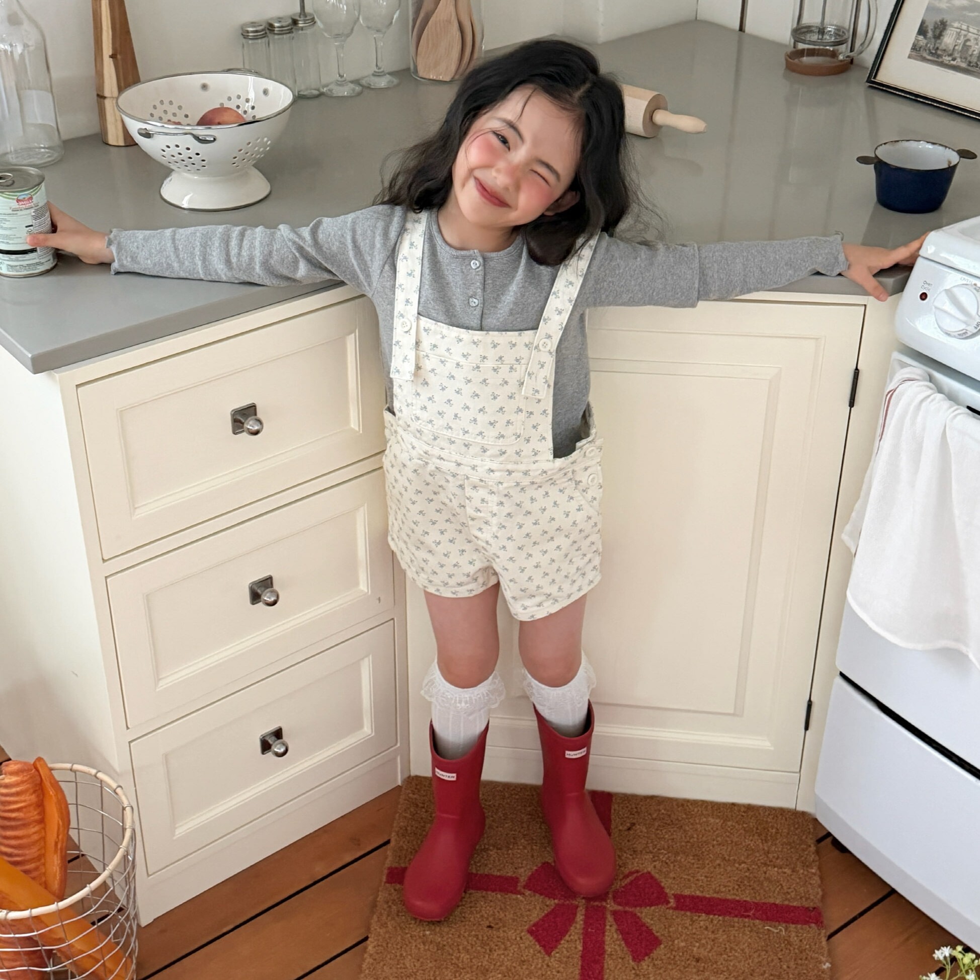 90-130 印花吊帶短褲 2色