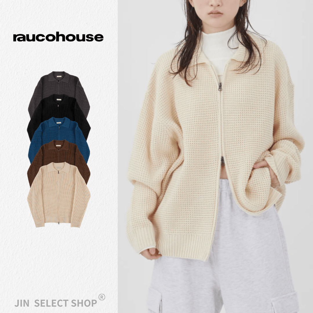 Raucohouse 針織 華夫格 雙拉鏈 外套 夾克