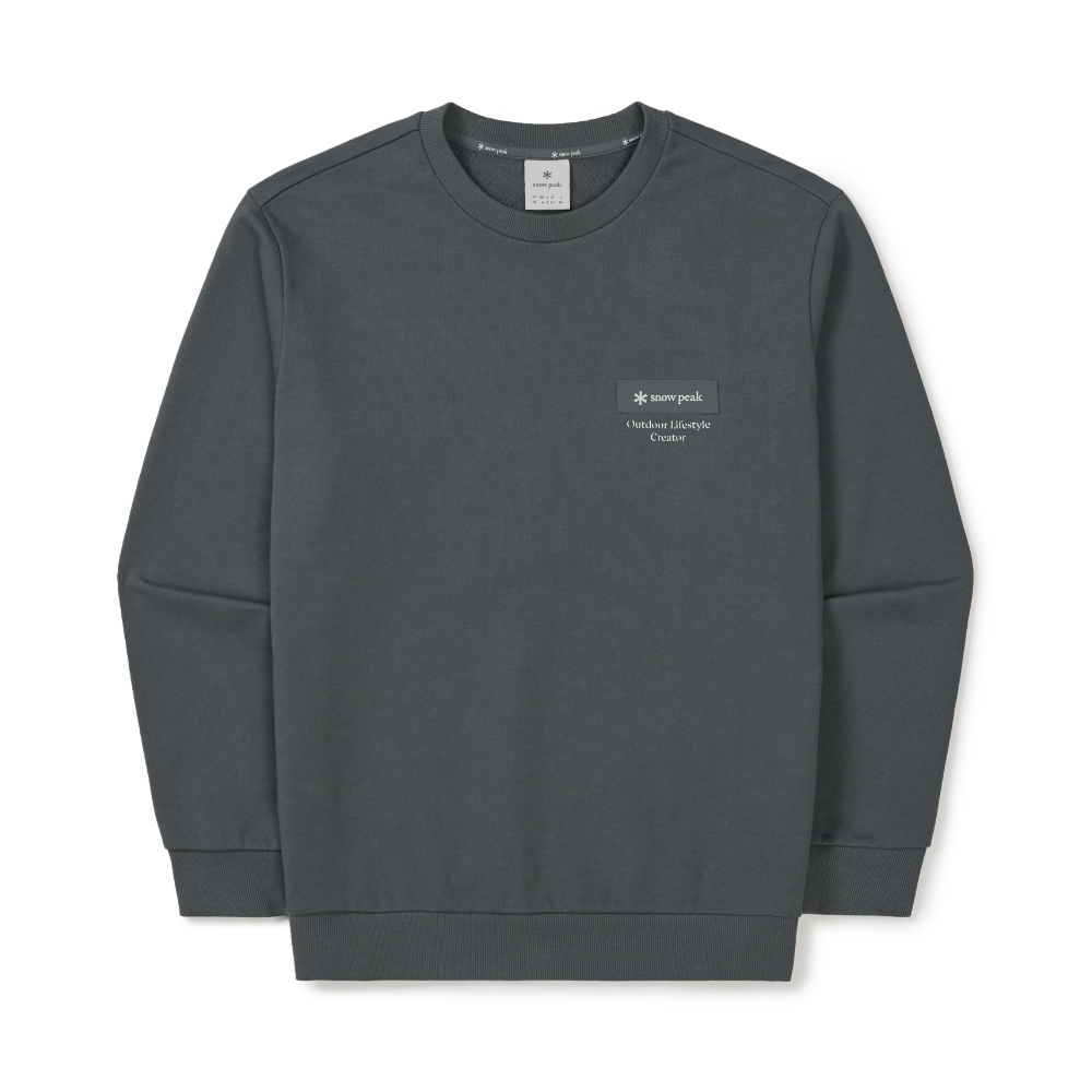 【SnowPeak 雪峰春季新品限時開團🔥 2/6 晚上12:00準時收單～】snow peak Land Lettering Woven Patch Sweatshirt 字串貼布box 大學tee S26SMFHT54