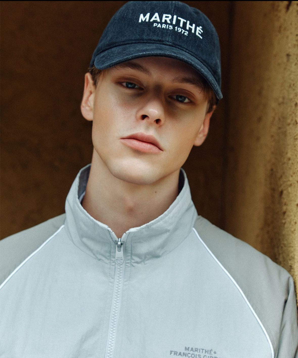 MARITHE FRANCOIS GIRBAUD Denim Washing Regular Logo Ball Cap(Indigo)