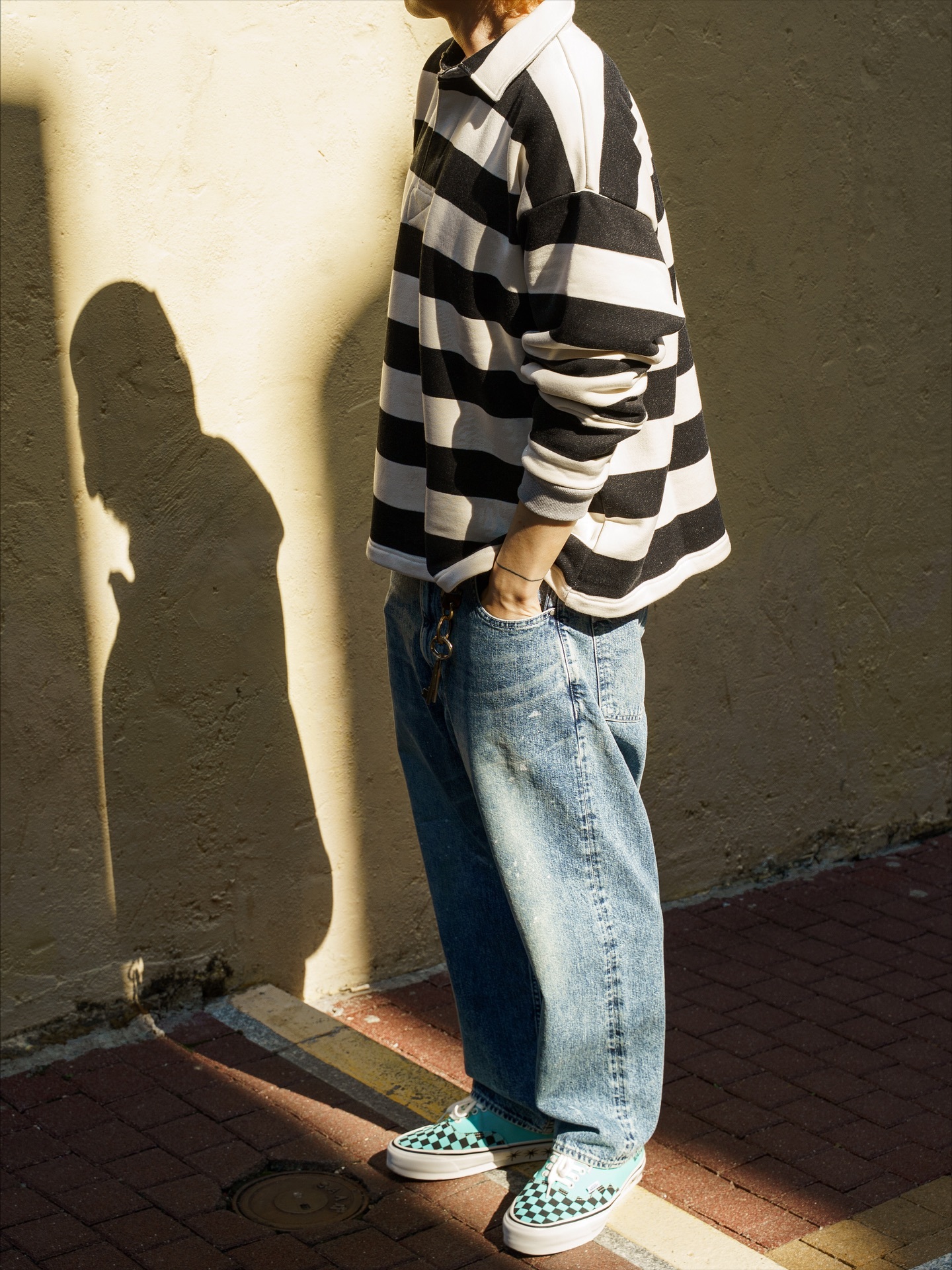 mocT｜LOOPWHEEL BORDER RUGGER SHIRT