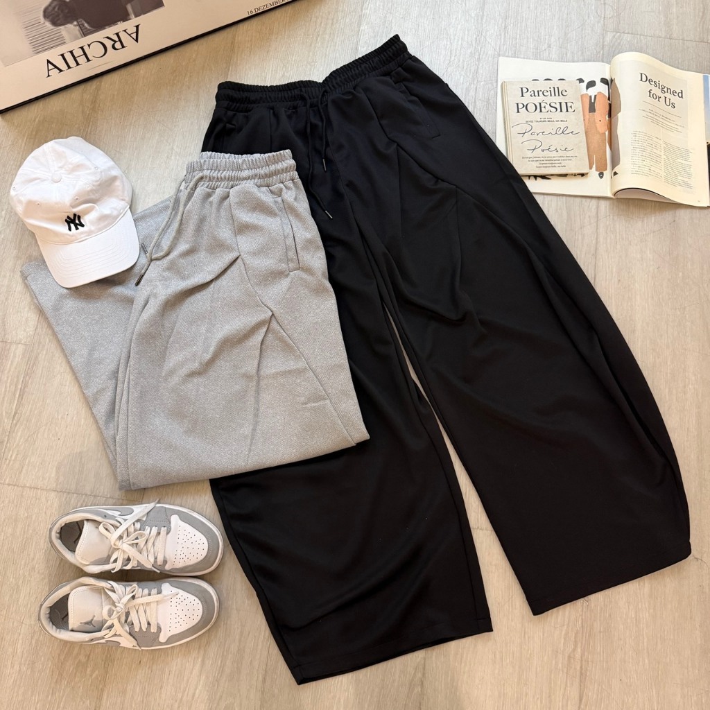 特殊剪裁彎刀闊腿棉褲 1788