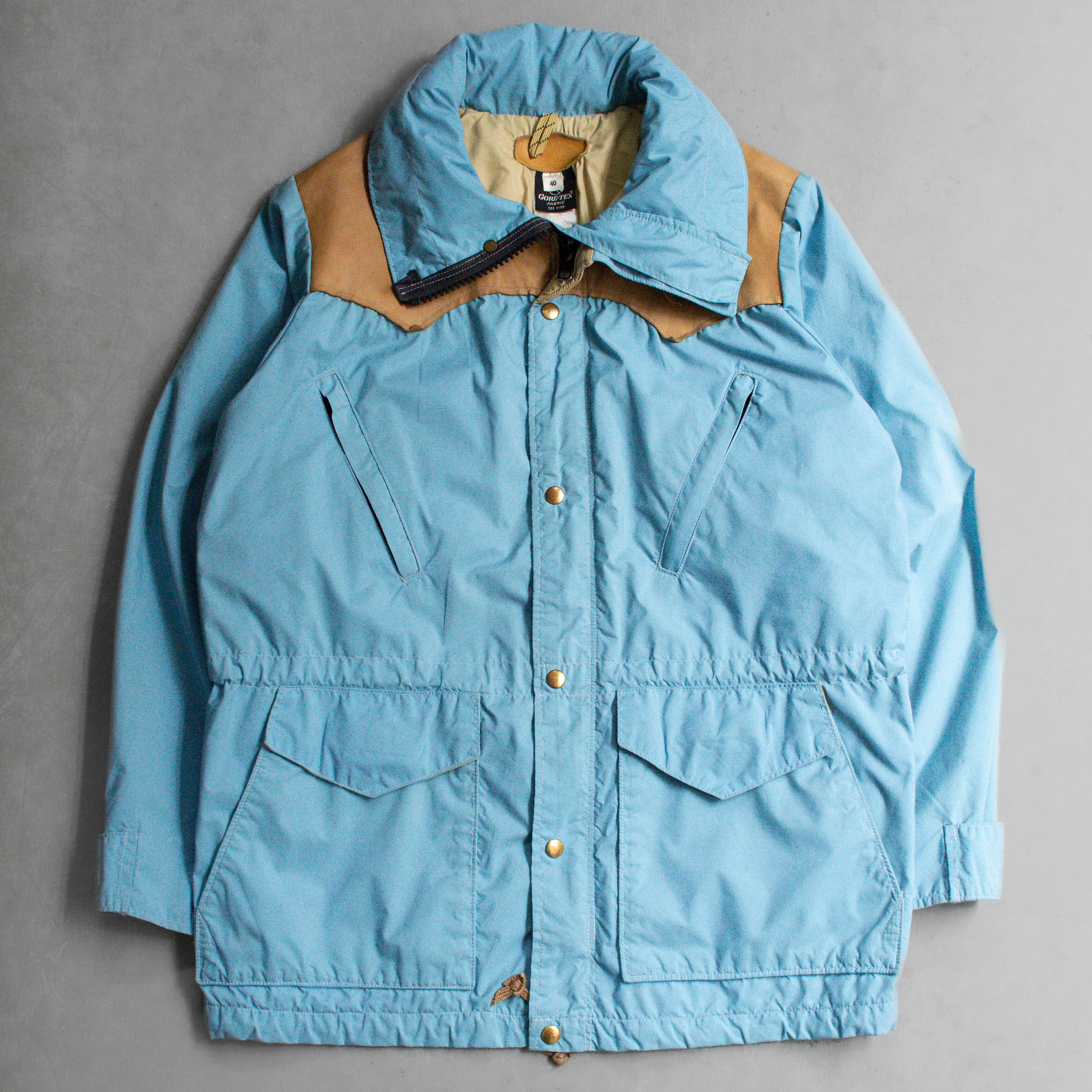 70S ROCKY MOUNTAIN GORE-TEX PARKA 美國製 皮革 約克 淺藍 登山 外套
