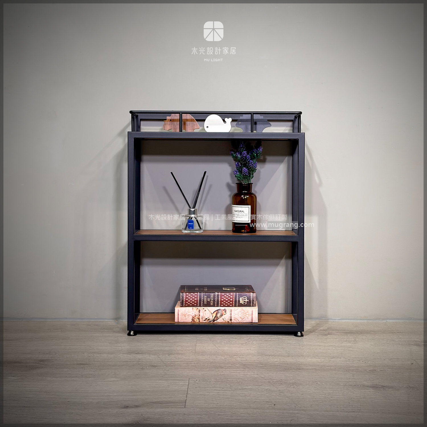 台灣製 - 三層開放式實木邊櫃層架|可訂製