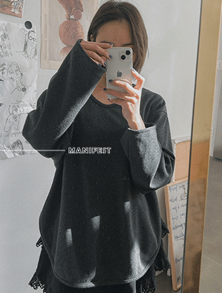 ᴴᴼᵀ ▸▸店長推薦◃◃ 秋冬新款/下圓弧內刷毛上衣 MANIFEST正韓🇰🇷