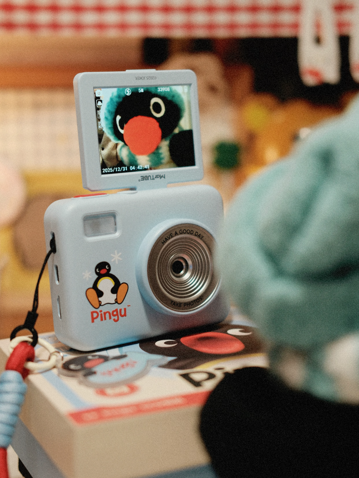 PINGU CCD 翻蓋相機 海鹽奶藍 禮盒