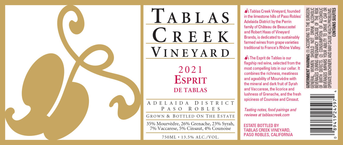 Tablas Creek Esprit de Tablas Rouge 2021 (RP94)