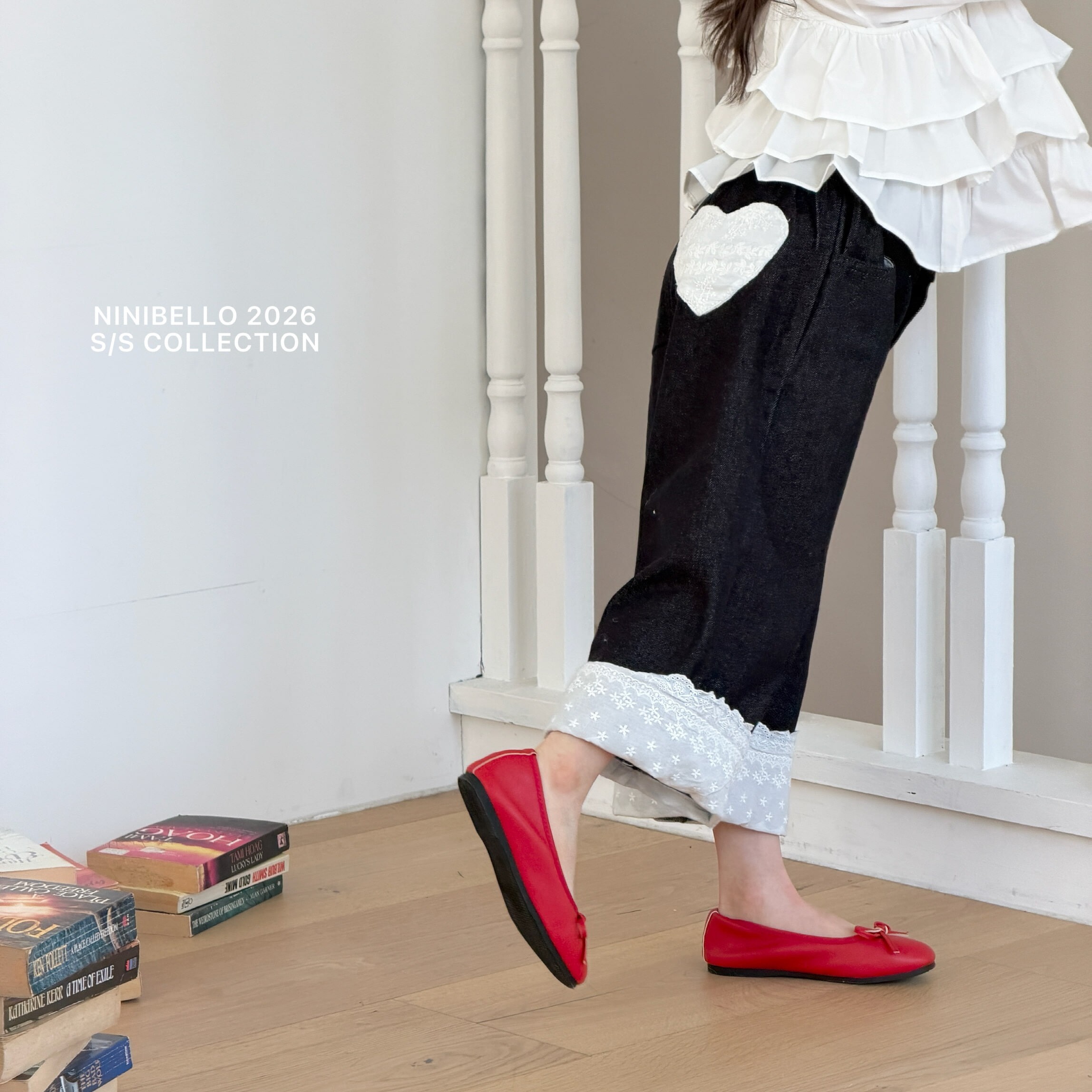 90-130 布蕾心型口袋牛仔褲