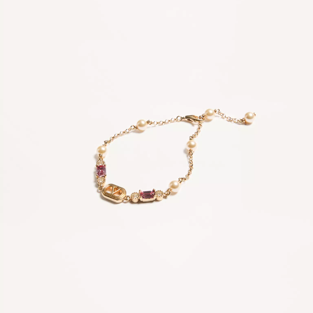 1FF0101-313 [VALENTINO GARAVANI] Ovalette Bracelet In Metal, Pearls And Swarovski® Crystals Gold (SS26) #8W2J0BH8QVS-BUK (A-EU-E)