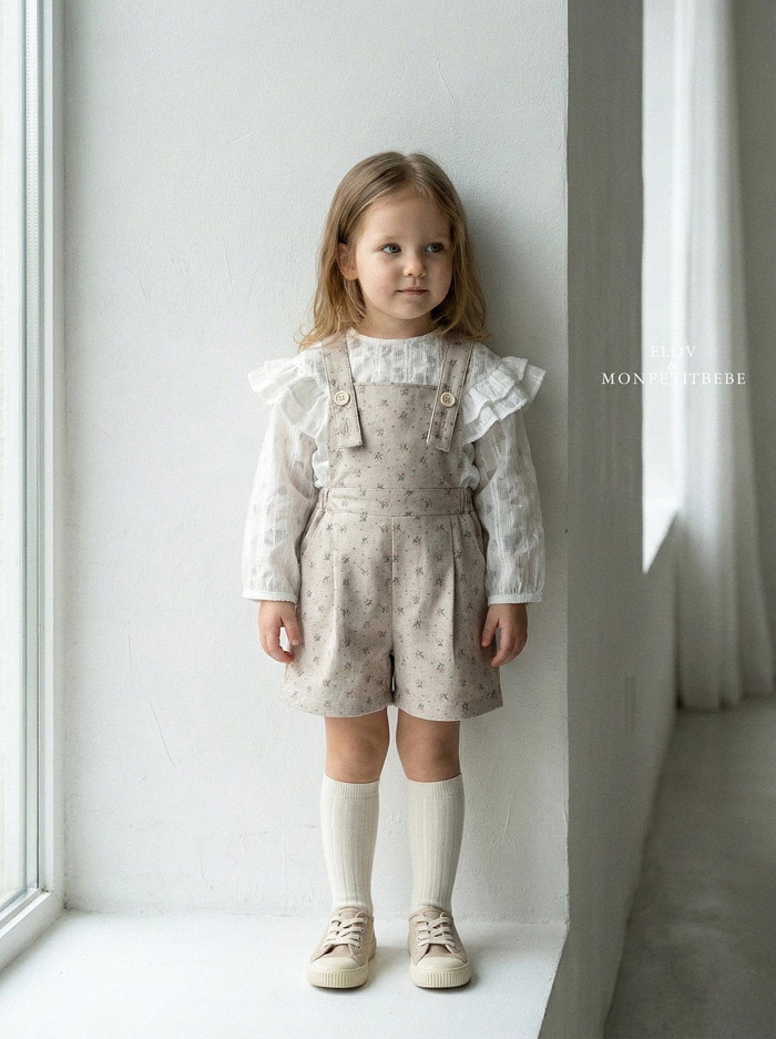 正韓春Monpetitbebe 兩色碎花吊帶褲