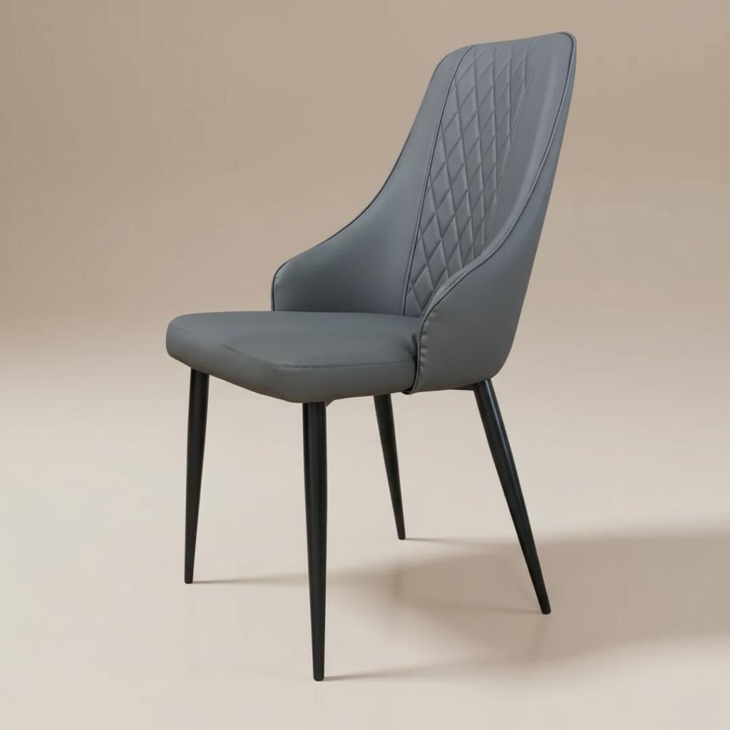 伊麗絲︱菱格紋︱簡約高背餐椅