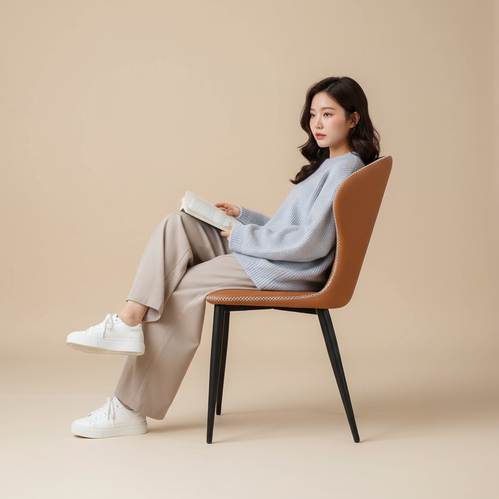 艾瑪琳︱菱格網紋︱時尚高背餐椅