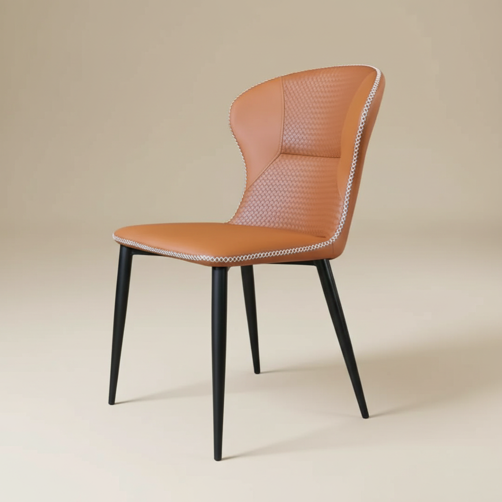 艾瑪琳︱菱格網紋︱時尚高背餐椅