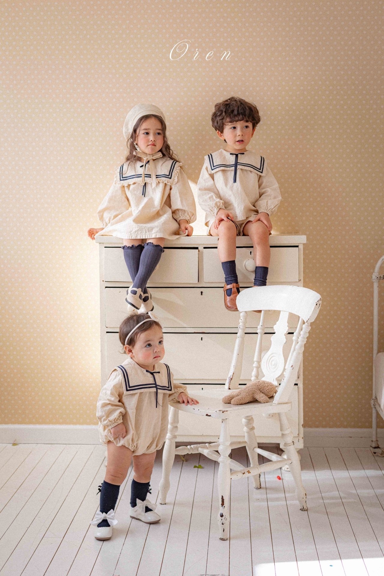 Oren Milk Sailor Suit｜One-piece｜Set