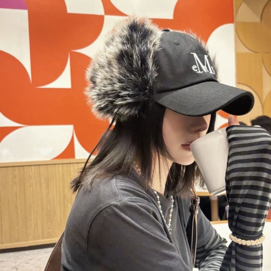 MUCENT 全黑 護耳飛行帽 帽子 保暖 秋冬配件 韓國代購