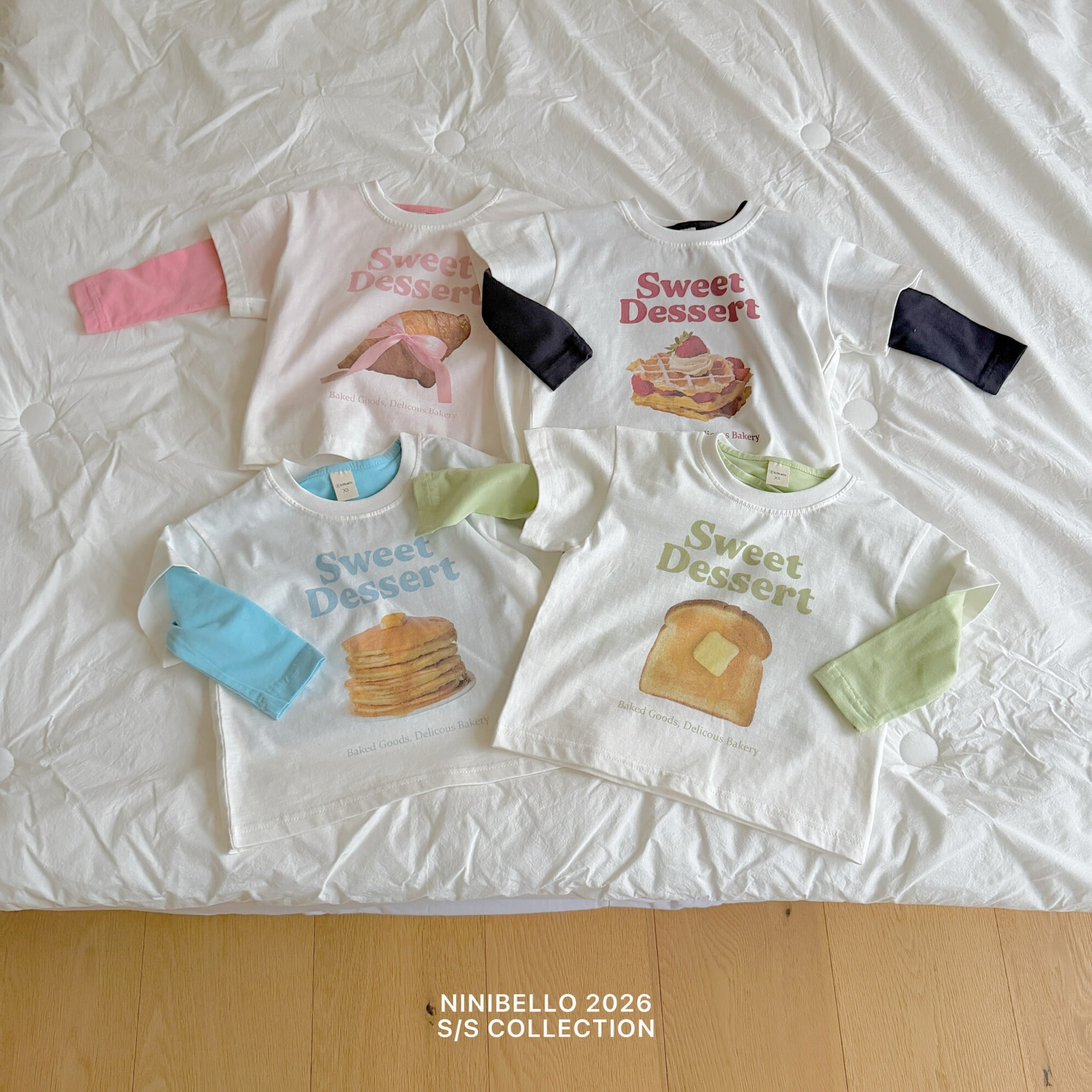 90-130 可愛甜點親子短袖上衣 4色