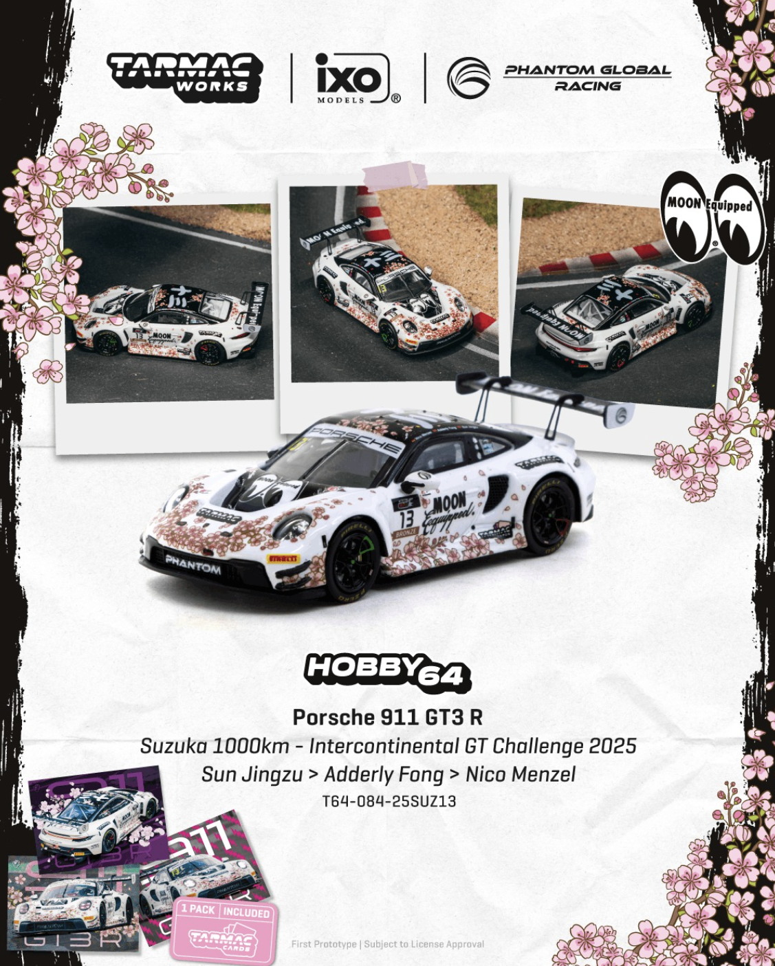 預訂 Pre Order - Tarmac Works Porsche 911 GT3 R Suzuka 1000km Intercontinental GT Challenge 2025