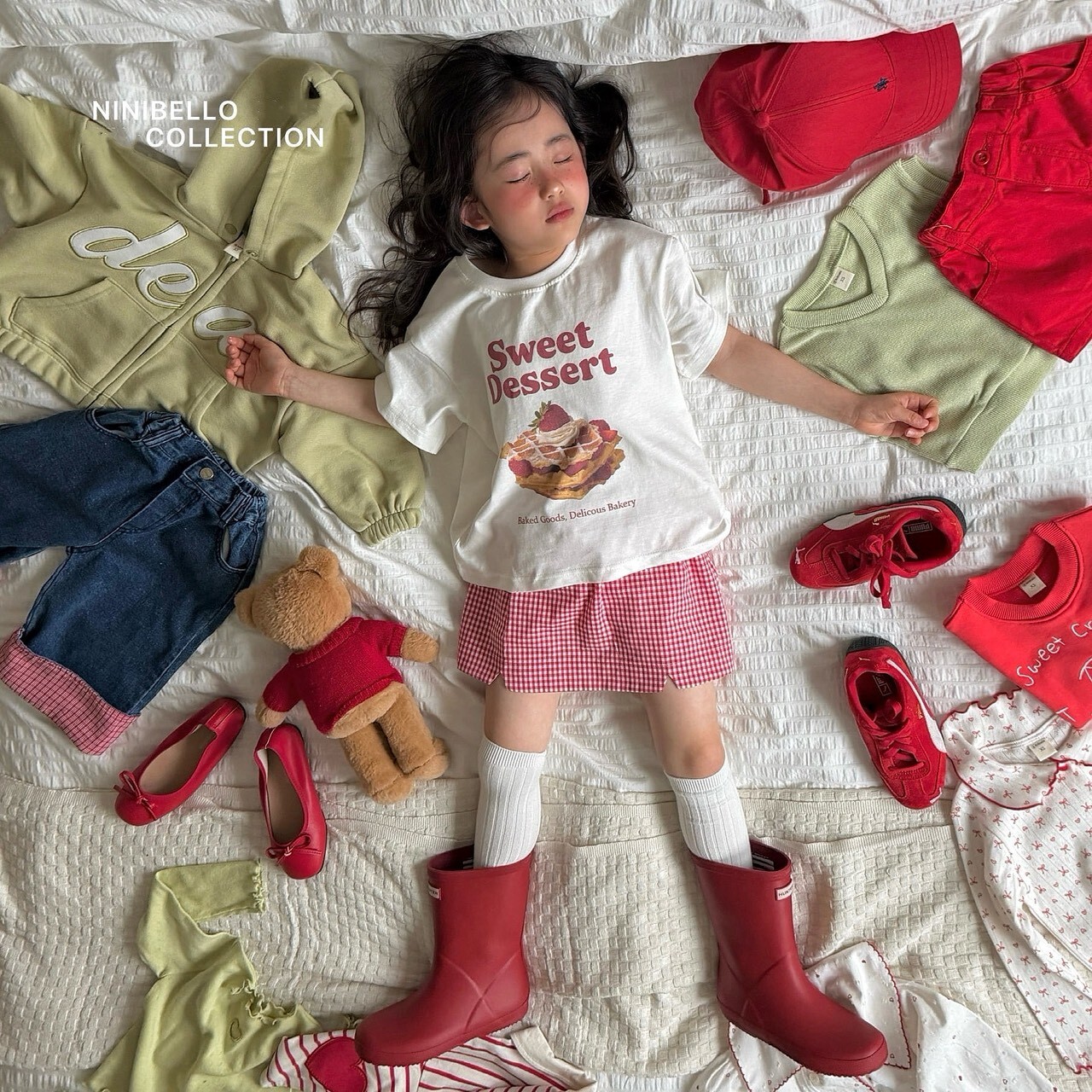 90-130 可愛甜點親子短袖上衣 4色