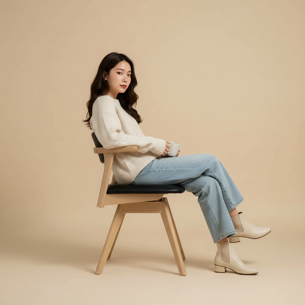 Teresa︱可旋轉原木質感單椅